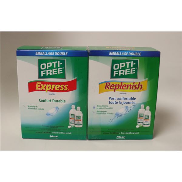 2 BOXES OF OPTI-FREE LENS PRODUCTS