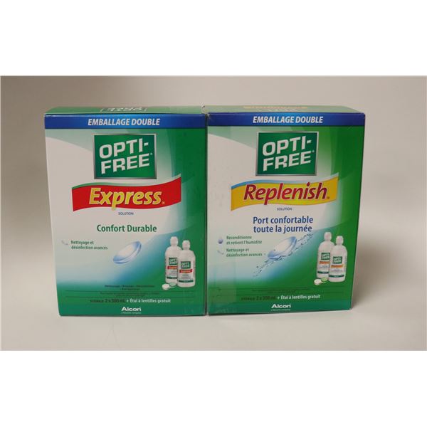 2 BOXES OF OPTI-FREE LENS CLEANING SOLUTION