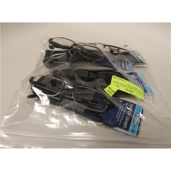 LOT OF 4 ASSORTED FOSTER GRANT +2.00 GLASSES WITH