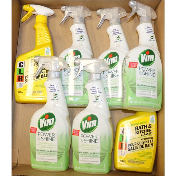 FLAT LOT OF VIM & CLR SPRAY CLEANERS