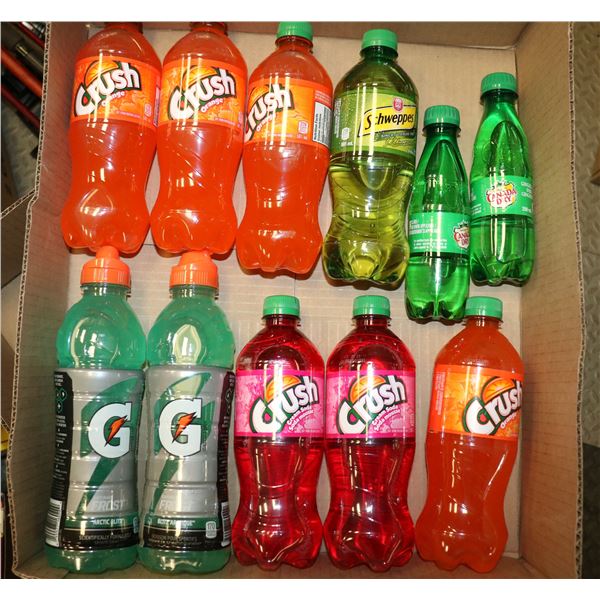 FLAT LOT OF ASSORTED SOFT DRINKS & GATORADE
