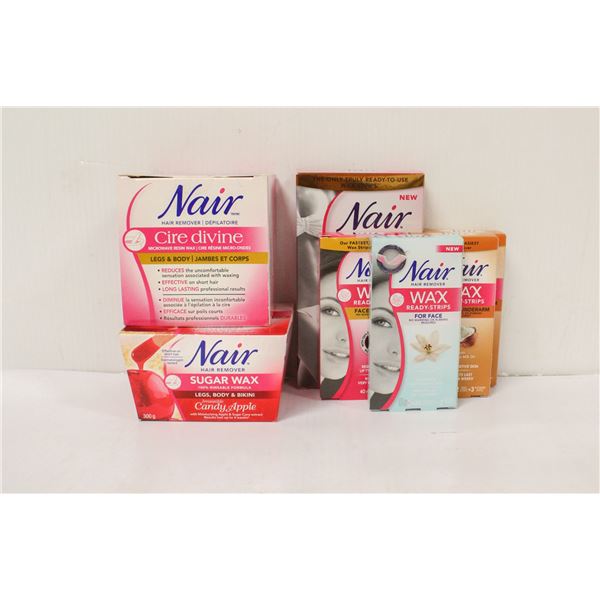 BAG LOT OF HAIR REMOVAL PRODUCTS