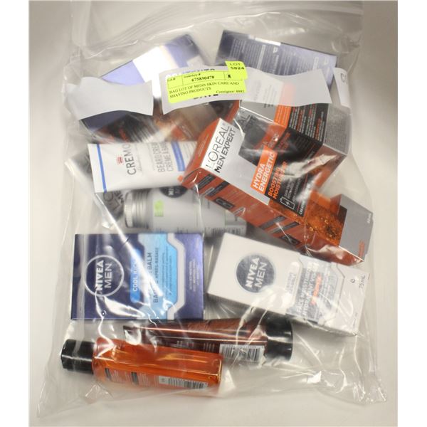 BAG LOT OF MENS SKIN CARE AND SHAVING PRODUCTS
