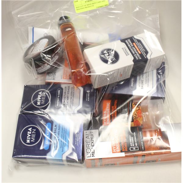 BAG LOT OF MENS SKIN CARE AND SHAVING PRODUCTS