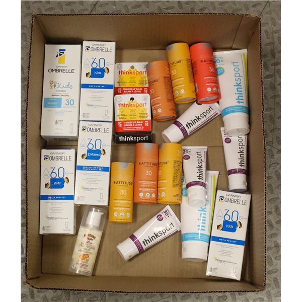FLAT LOT OF SUNSCREEN PRODUCTS
