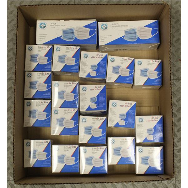 FLAT LOT OF TOTAL CARE KIDS MASKS