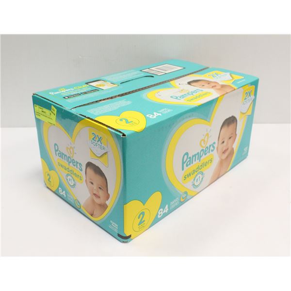PAMPERS SWADDLERS CASE OF 84 DIAPERS