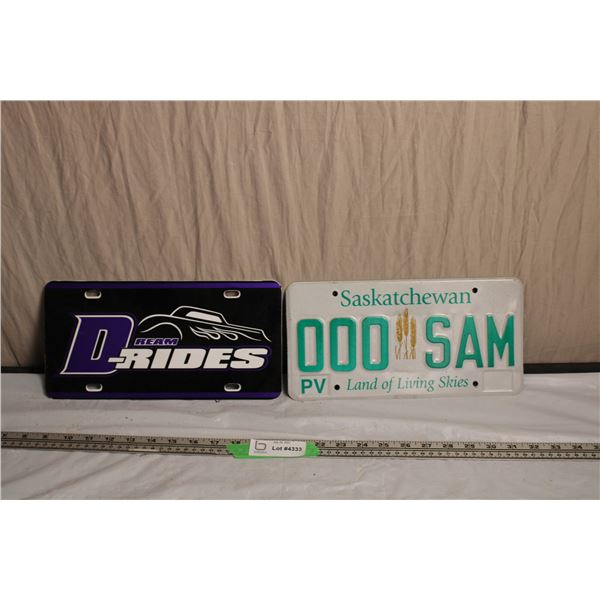 Saskatchewan (sample) License Plate + other