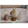 Image 1 : Wall Mount Oil Lamp (12”) + Unique Oil Lamp (11.5’) with extra frosted glass shade