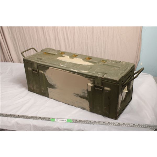 Military Ammo Crate (long) 26”L, 9.5”W, 9.5”T (stamped 1969)