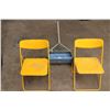 Image 1 : Vintage Seed spreader + 2 yellow folding chairs (plastic seats)
