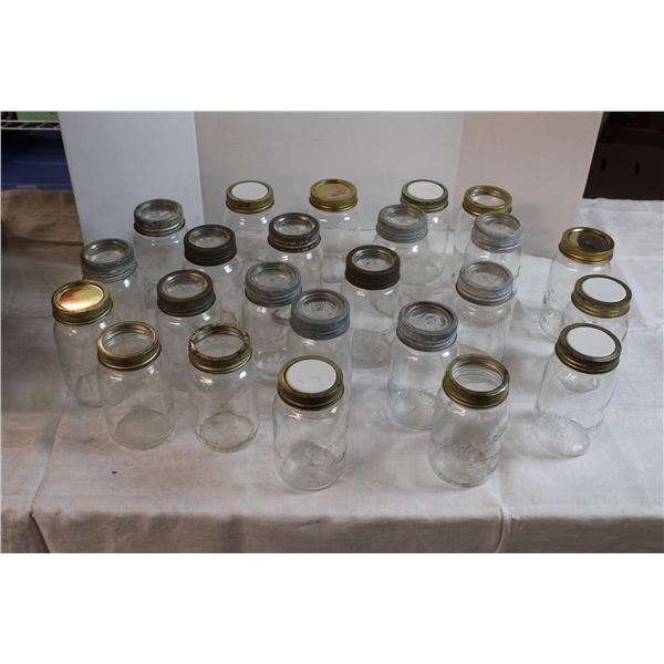 2 Dozen Quart Jars (Improved Gem, Dominion, Canadian Jewel)includes 6 glass tops