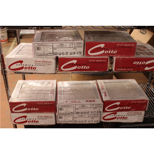 11qty x 11qty Cotto Ceramic Tile 12”x12” (11 tiles per package, 11 packages total)