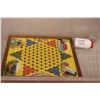 Image 5 : Tote with 1950's games - Little Squirt, Crib Board, Back Scratcher, Dominoes, Chinese Checkers