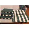 6 Green/White Chair Pads (reversible for solid green)