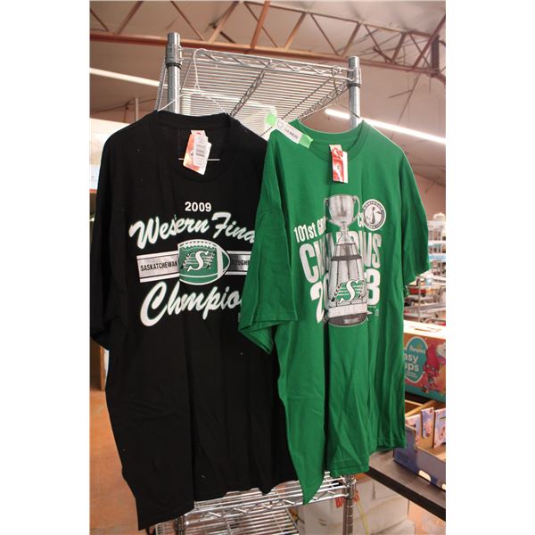 (2X THE MONEY) Western Finals Champion Sask Roughrider Shirts Size XL