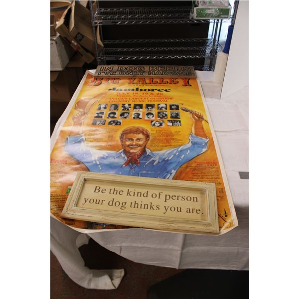 2 Wooden Signs and Jamboree Poster