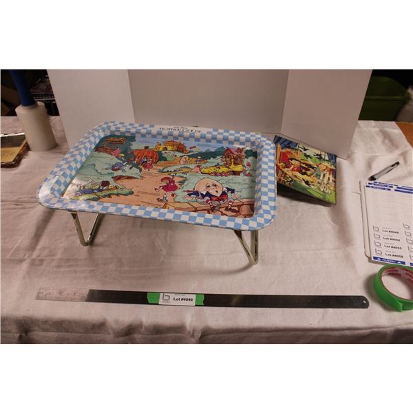 Vintage Puzzles and Mother Goose TV Tray