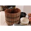 Image 2 : Flower Planters Tin Containers and Wooden Barrel Planter
