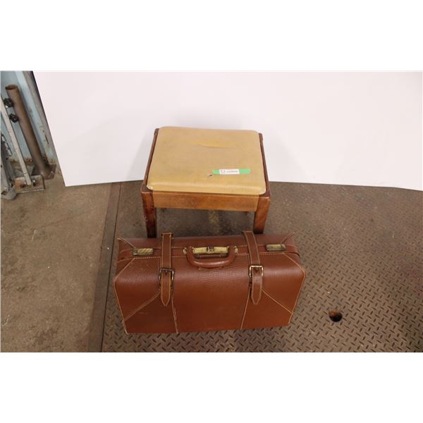 Storage Chair Stool and Vintage Suit Case