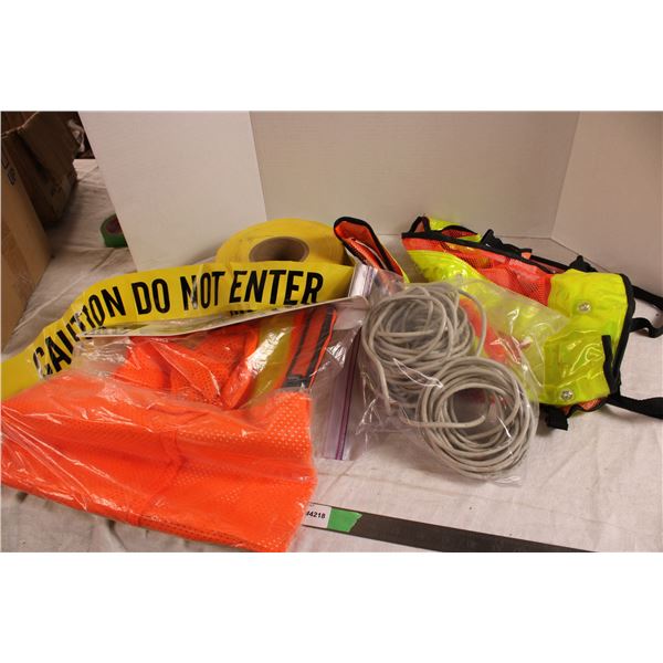 2 Safety Vest Caution Tape Cable