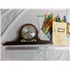 Image 2 : Gilbert Mantle Clock, Vintage Radio Ad Booklet, 75+ Assorted stir sticks + Plastic Toothpics