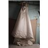Image 2 : Long White Wedding Dress (size 16) dirty on bottom (with bag)