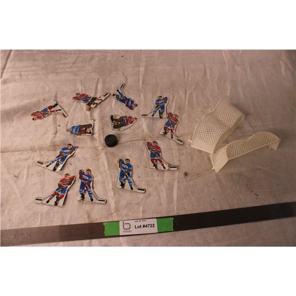 Metal Hockey Game Players and 2 Plastic Nets