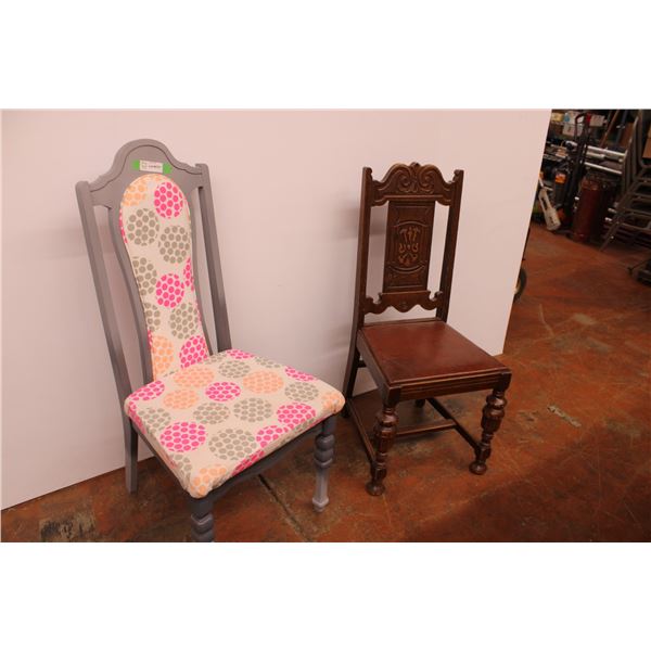 (2X THE MONEY) 2 Wooden Dining Room Chairs