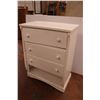 White Wooden Dresser Missing One Drawer 34" x 19" x 44" Tall