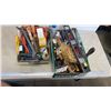 Image 1 : 2 TRAYS OF TOOLS, WIRE BRUSHES, EXTENTION CORDS, OIL CAN
