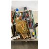 Image 2 : 2 TRAYS OF TOOLS, WIRE BRUSHES, EXTENTION CORDS, OIL CAN