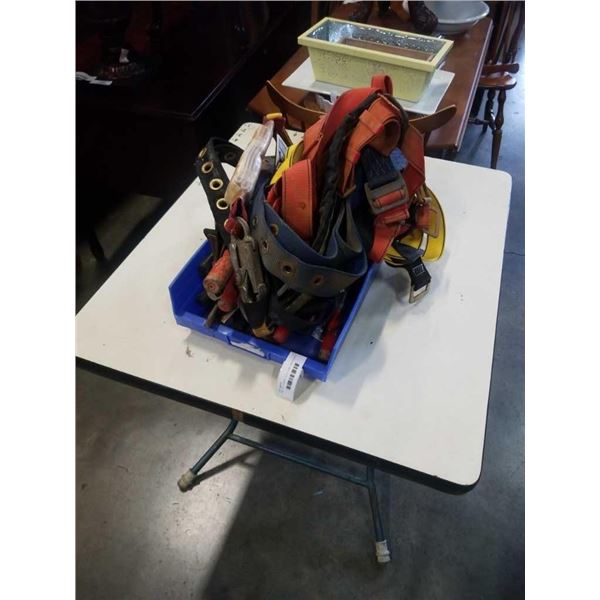 TRAY OF CLAMPS, TOOLS AND HARNESSES