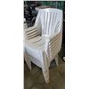 Image 1 : 8 STACKING WHITE PLASTIC PATIO CHAIRS