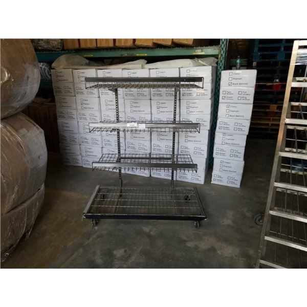 ROLLING 4 TIER WIRE RACK WITH ADJUSTABLE SHELVES