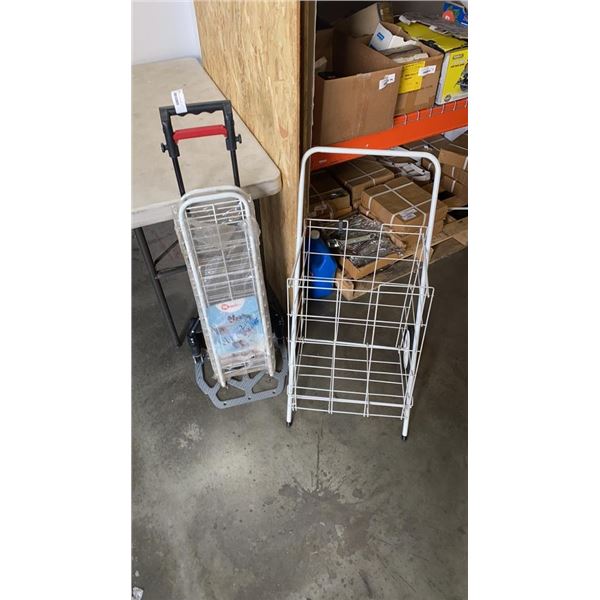 FOLDING DOLLY, SHOPPING CART, WIRE SHOE RACK