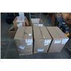 Image 1 : HALF PALLET OF PLASTIC 4OZ JARS WITH LIDS - 3 AND 1/2 CASES OFNJARS AND 2 1/2 CASES OF LIDS