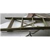 Image 2 : LOAD BAR, SCRAPERS, PITCHFORK, BROOM AND GARDEN TOOLS AND WOOD 5 FOOT A FRAME LADDER
