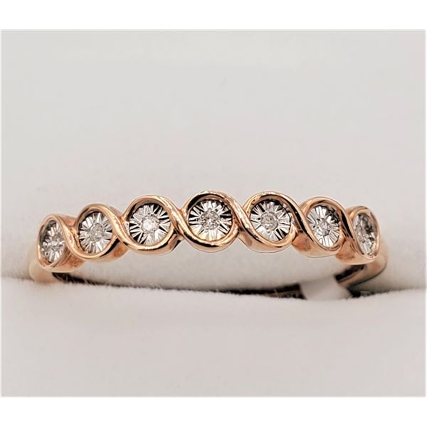 NEW 10KT ROSE GOLD DIAMOND RING W/ APPRAISAL $1000