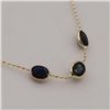 Image 2 : NEW 10KT YELLOW GOLD GENUINE BLUE SAPPHIRE BRACELET W/ APPRAISAL $930