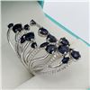 Image 2 : NEW STERLING SILVER GENUINE SAPPHIRE AND CZ RING W/ APPRAISAL $1265