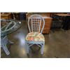 Image 2 : PAINTED ROUND RATTAN GLASSTOP DINING TABLE WITH 2 CHAIRS