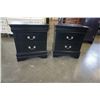 Image 1 : 2 black solid wood 2 drawer nightstands