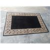 Image 1 : BLACK 100% WOOL AREA CARPET HAND MADE IN INDIA  4 FOOT 1 INCH X 6 FOOT 1 INCH