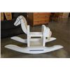 Image 2 : WHITE WOOD ROCKING HORSE AND DECORATIVE SLEIGH