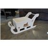 Image 8 : WHITE WOOD ROCKING HORSE AND DECORATIVE SLEIGH