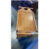 Image 2 : WOOD ROLLING BAR CART WITH REMOVEABLE SERVING TRAY TOP