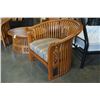 Image 2 : 3 PIECE SOLID TEAK WOOD TUB STYLE CHAIRS AND ROUND TABLE