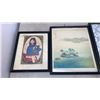 Image 2 : Framed eastern art and 3 pictures