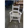 Image 8 : WHITE WOOD ROUND KIDS TABLE AND 2 CHAIRS AND ROCKING CHAIR
